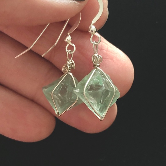 Fluorite Gemstone Earrings ✨ - Picture 1 of 4